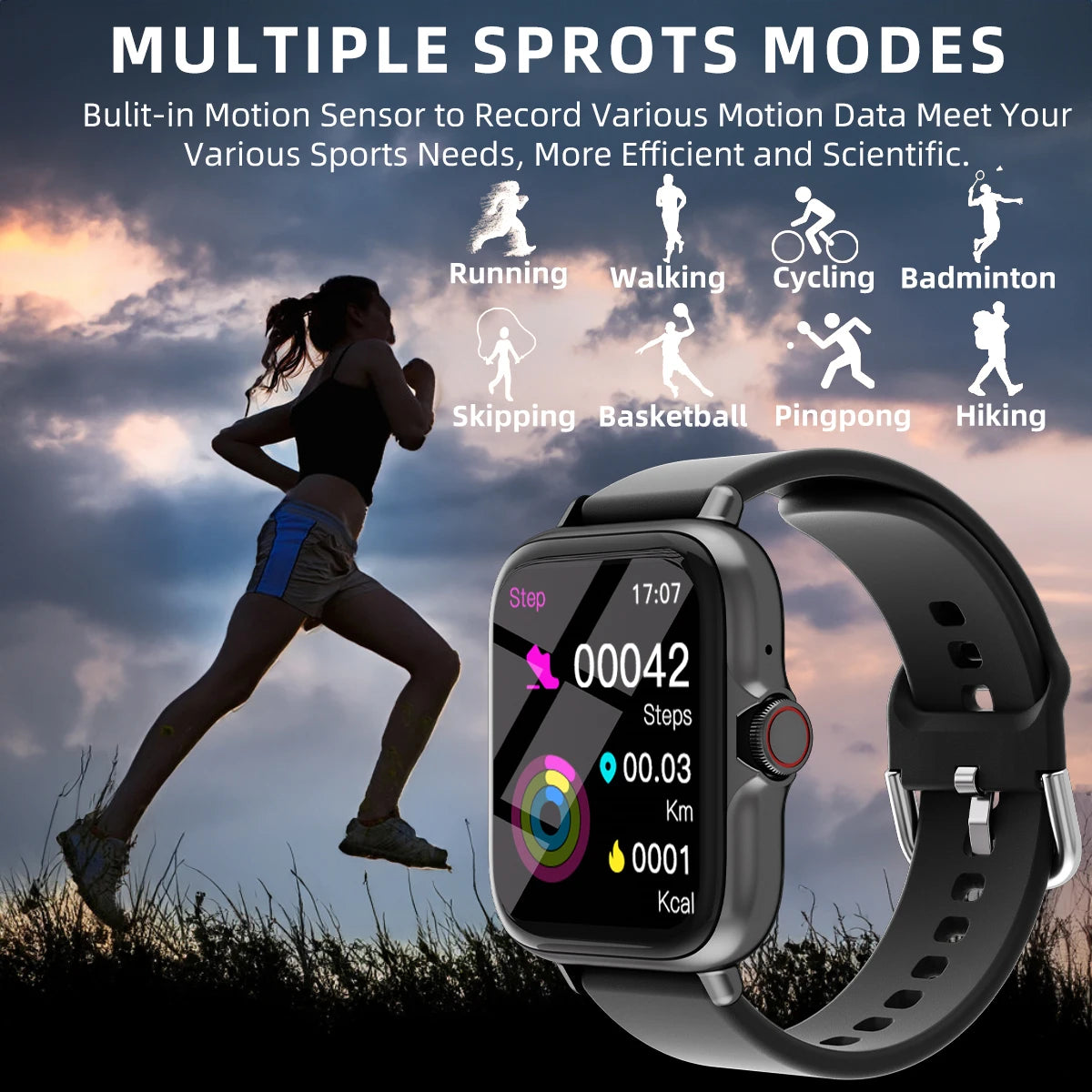 Waterproof Smart Watch with Message Answer Call Sleep Monitoring Sports Pedometer Information Alerts For iPhone and Android